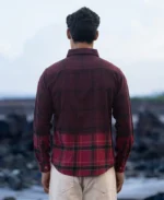 Wine Ombre Checks Shirt - Image 2
