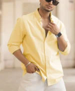 Yellow Microchecks Oxford Shirt - Image 6