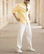 Yellow Microchecks Oxford Shirt - Image 2