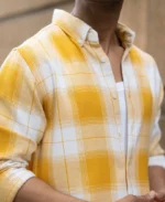 Yellow Structured Checks Buttondown Shirt - Image 5