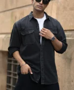 Charcoal-washed-denim-shirt Charcoal Washed Denim Shirt - Image 6
