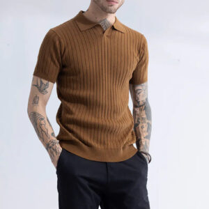 men’s ribbed polo t shirt | premium slim fit casual wear