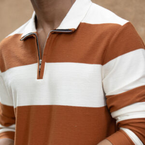 tan lightweight striped t shirt