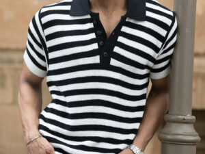 black and white stripe t shirt