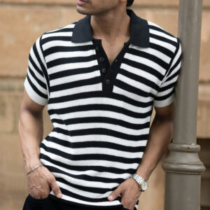 black and white stripe t shirt