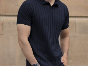 navy self stripe t shirt