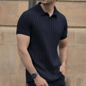 navy self stripe t shirt
