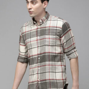 men's grey flannel casual shirt