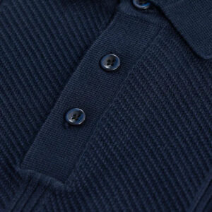 men’s navy ribbed polo t shirt | premium slim fit casual wear