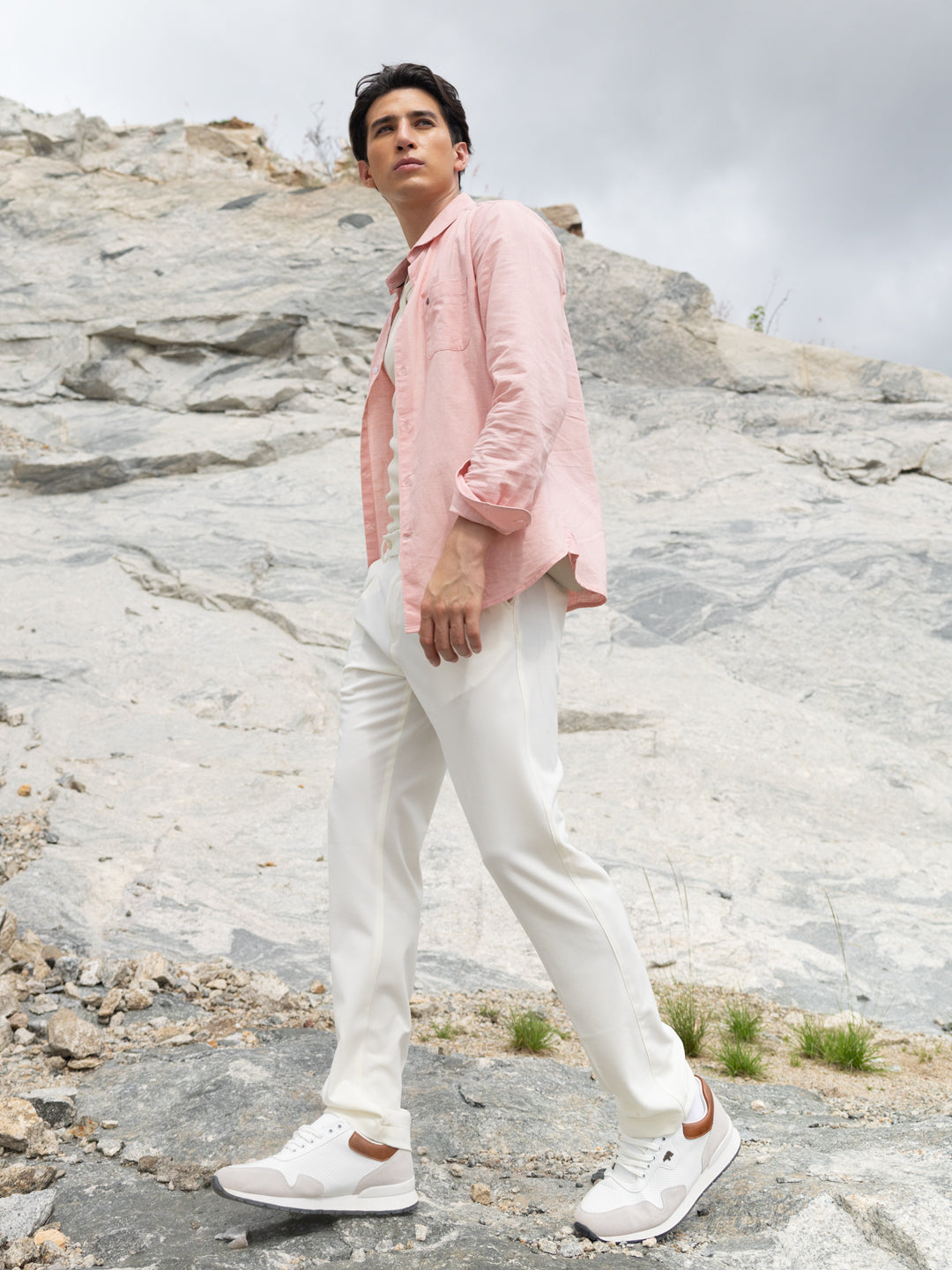 pink cotton linen slim fit solid casual shirt pink cotton linen slim fit solid casual shirt