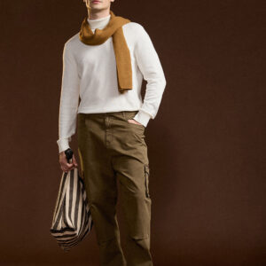 brown solid straight fit functional & stylish cargo pant