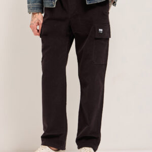 dark grey solid baggy fit stylish corduroy cargo pant