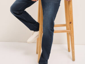 dark blue with mid fade mid rise slim fit jeans