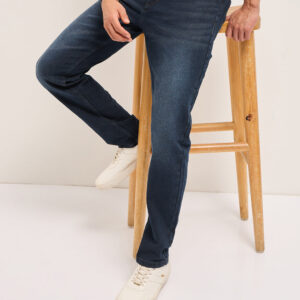 dark blue with mid fade mid rise slim fit jeans