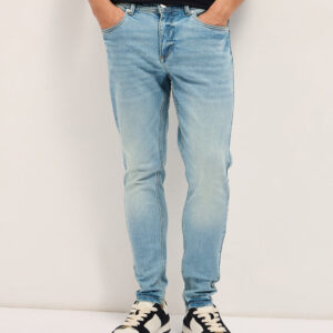 light blue with light fade mid rise skinny fit jeans