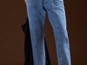 light blue mid rise elasticated waist relaxed fit jeans