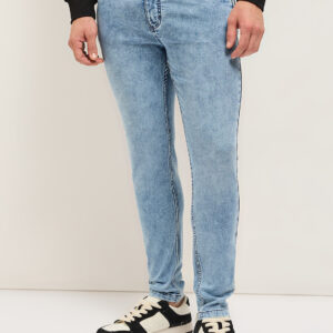 light blue with light fade mid rise skinny fit jeans