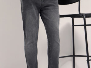 grey mid rise skinny fit jeans with light fade
