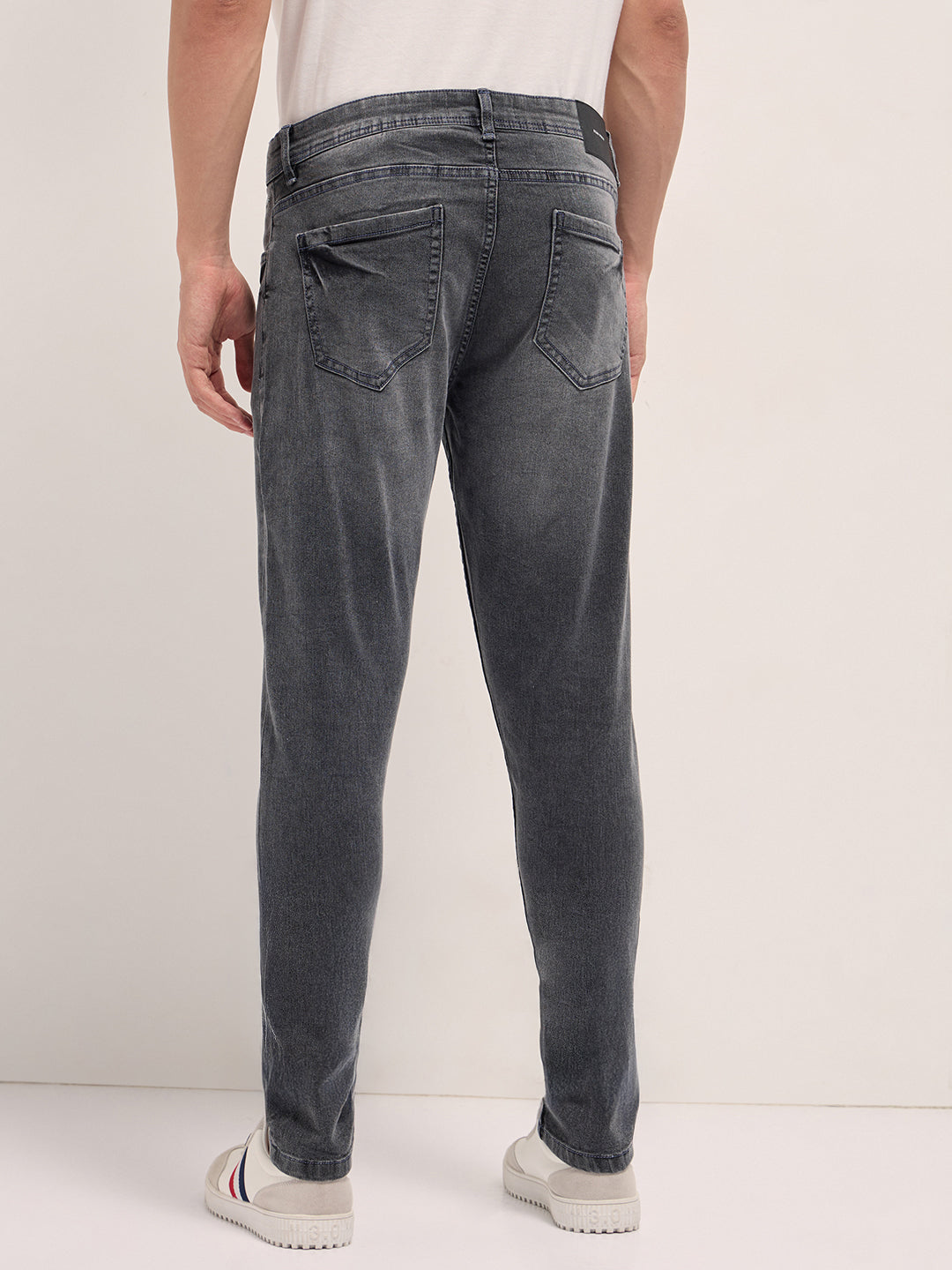 grey mid rise skinny fit jeans with light fade grey mid rise skinny fit jeans with light fade