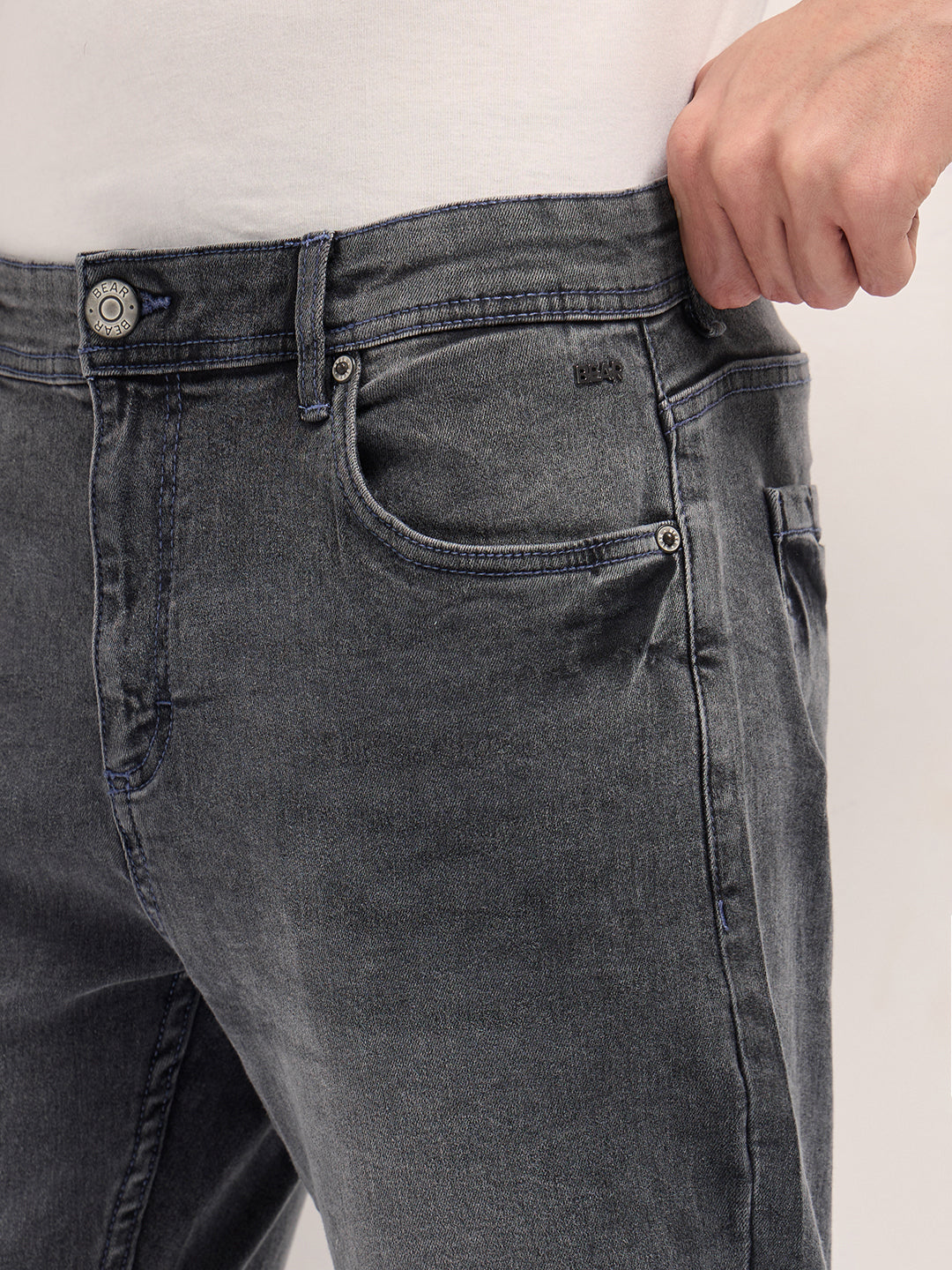 grey mid rise skinny fit jeans with light fade grey mid rise skinny fit jeans with light fade