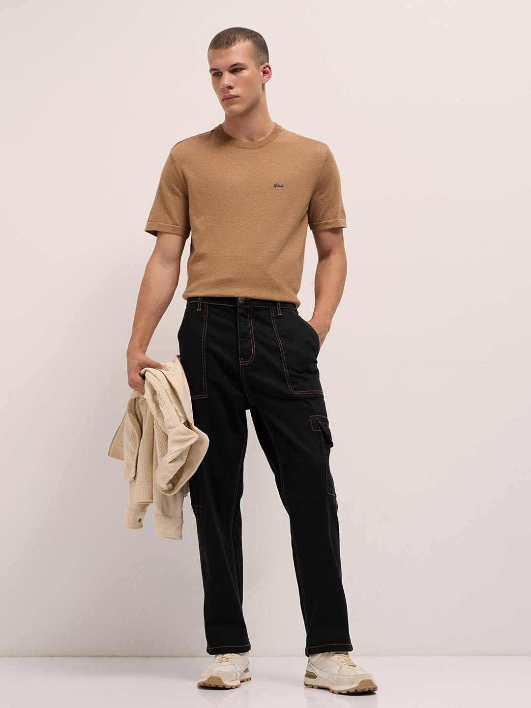black mid rise baggy fit cargo jeans black mid rise baggy fit cargo jeans