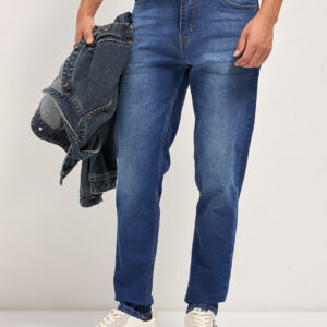 blue with light fade skinny fit mid rise jeans