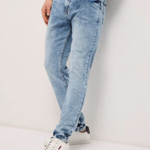 blue acid wash mid rise skinny fit jean