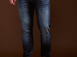 dark blue with mid fade slim fit mid rise jeans