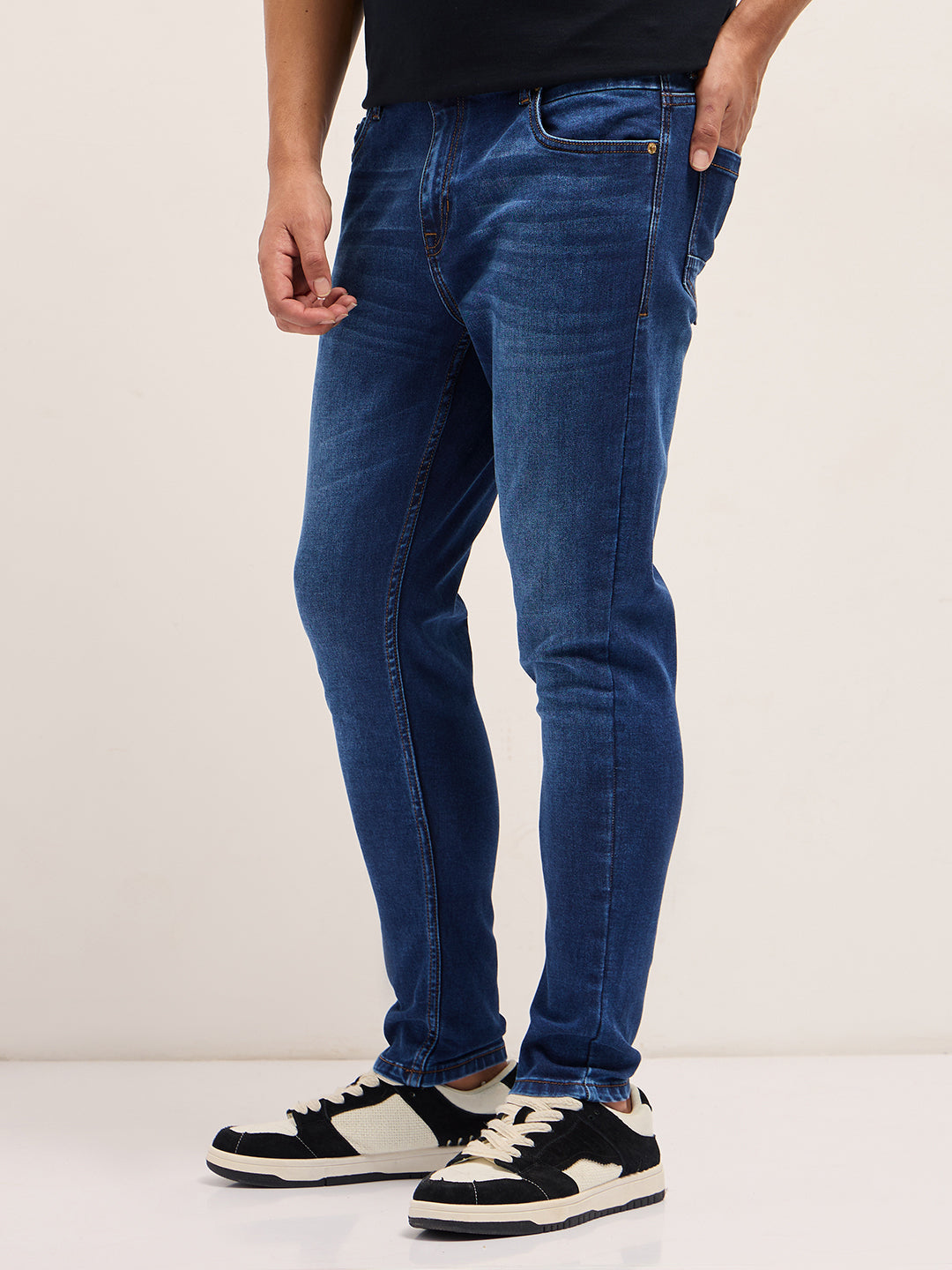 mid blue with light fade mid rise skinny fit jeans mid blue with light fade mid rise skinny fit jeans