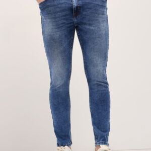 mid blue with mid fade mid rise skinny fit jeans