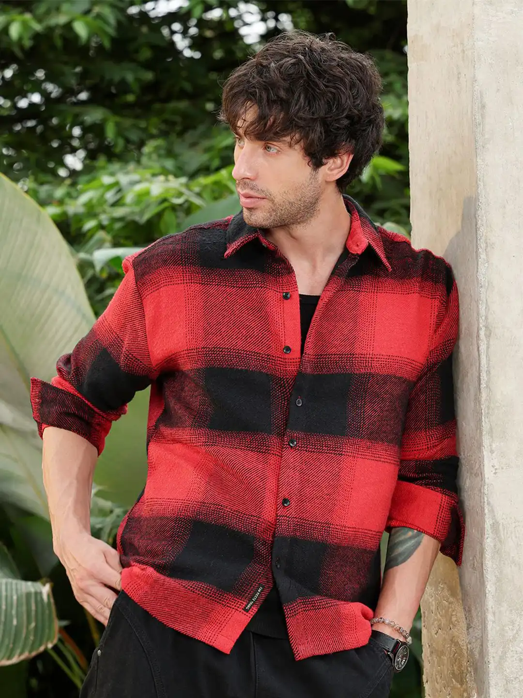 men’s oversized fit buffalo checked cotton casual shirt men’s oversized fit buffalo checked cotton casual shirt
