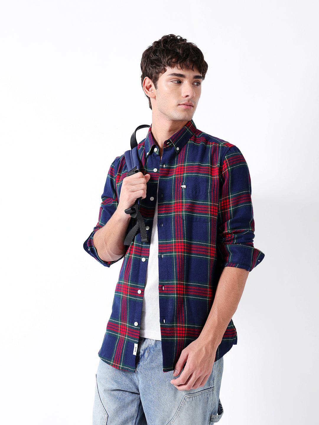 multicolor flannel check slim fit casual shirt multicolor flannel check slim fit casual shirt