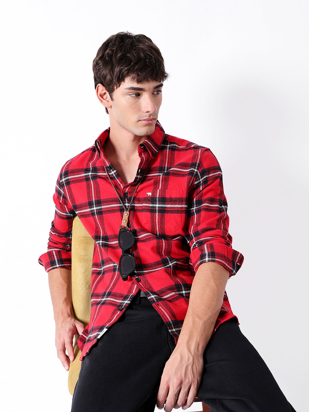 red flannel checked slim fit casual shirt red flannel checked slim fit casual shirt