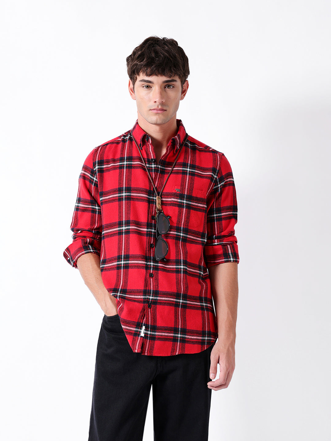 red flannel checked slim fit casual shirt red flannel checked slim fit casual shirt