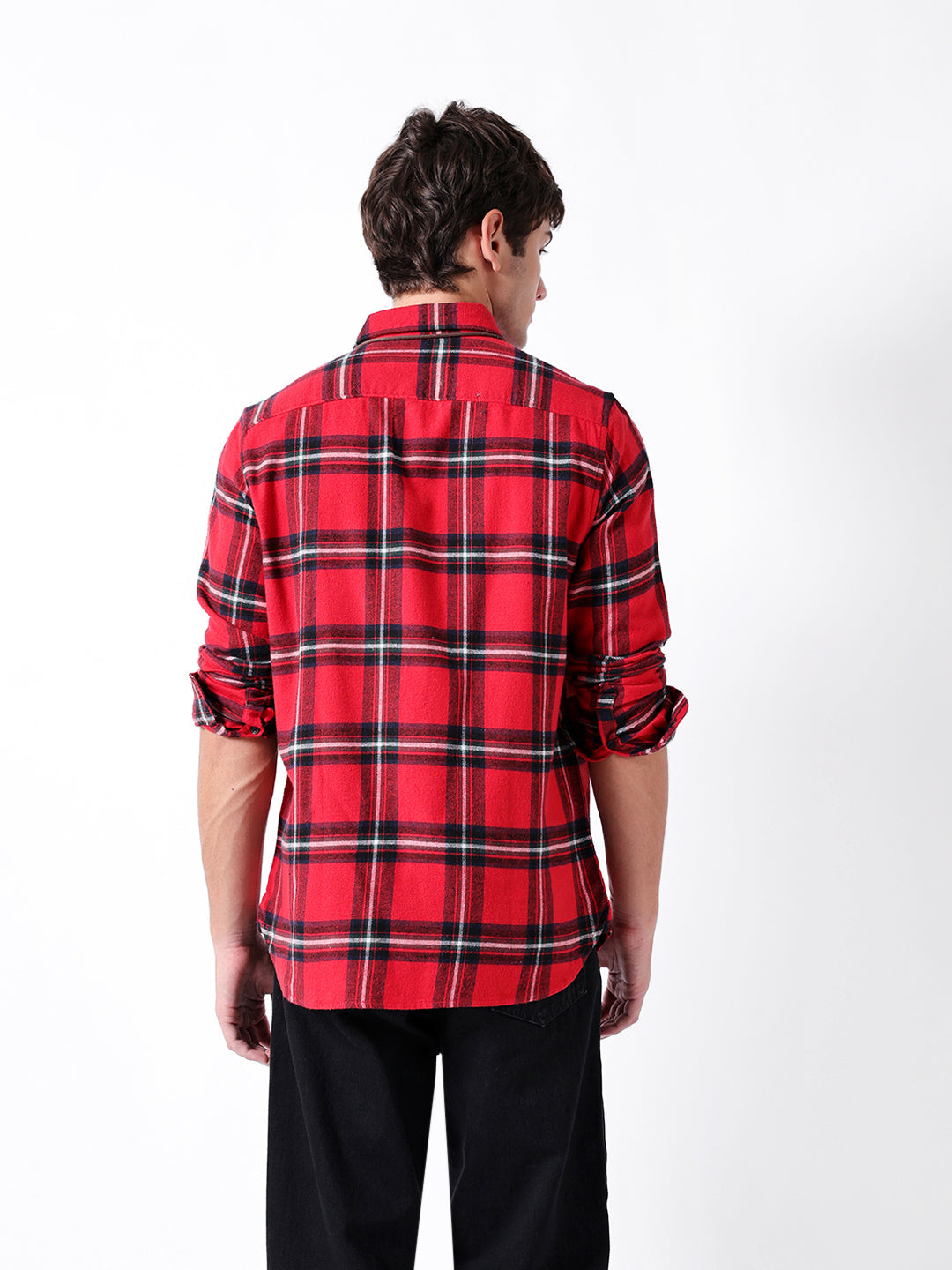 red flannel checked slim fit casual shirt red flannel checked slim fit casual shirt