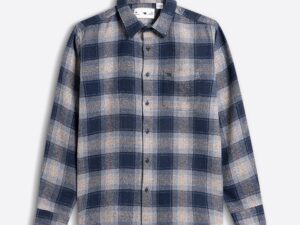 blue woven check regular fit flannel casual shirt