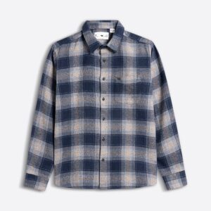 blue woven check regular fit flannel casual shirt