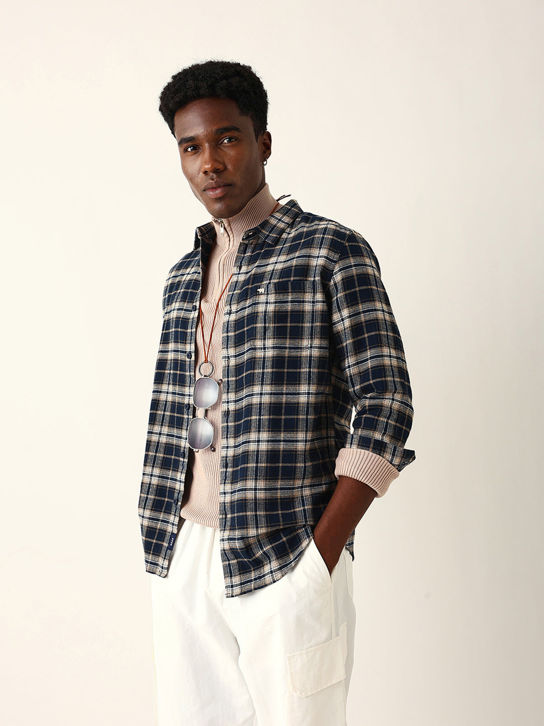 navy blue flannel woven checked slim fit casual shirt navy blue flannel woven checked slim fit casual shirt