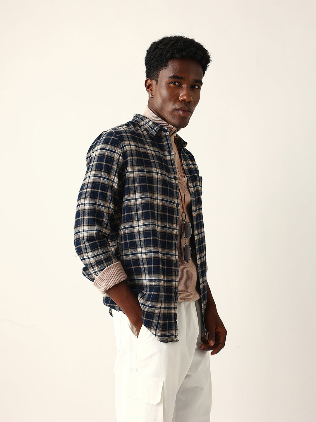 navy blue flannel woven checked slim fit casual shirt navy blue flannel woven checked slim fit casual shirt