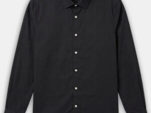 black solid slim fit casual shirt