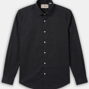 black solid slim fit casual shirt