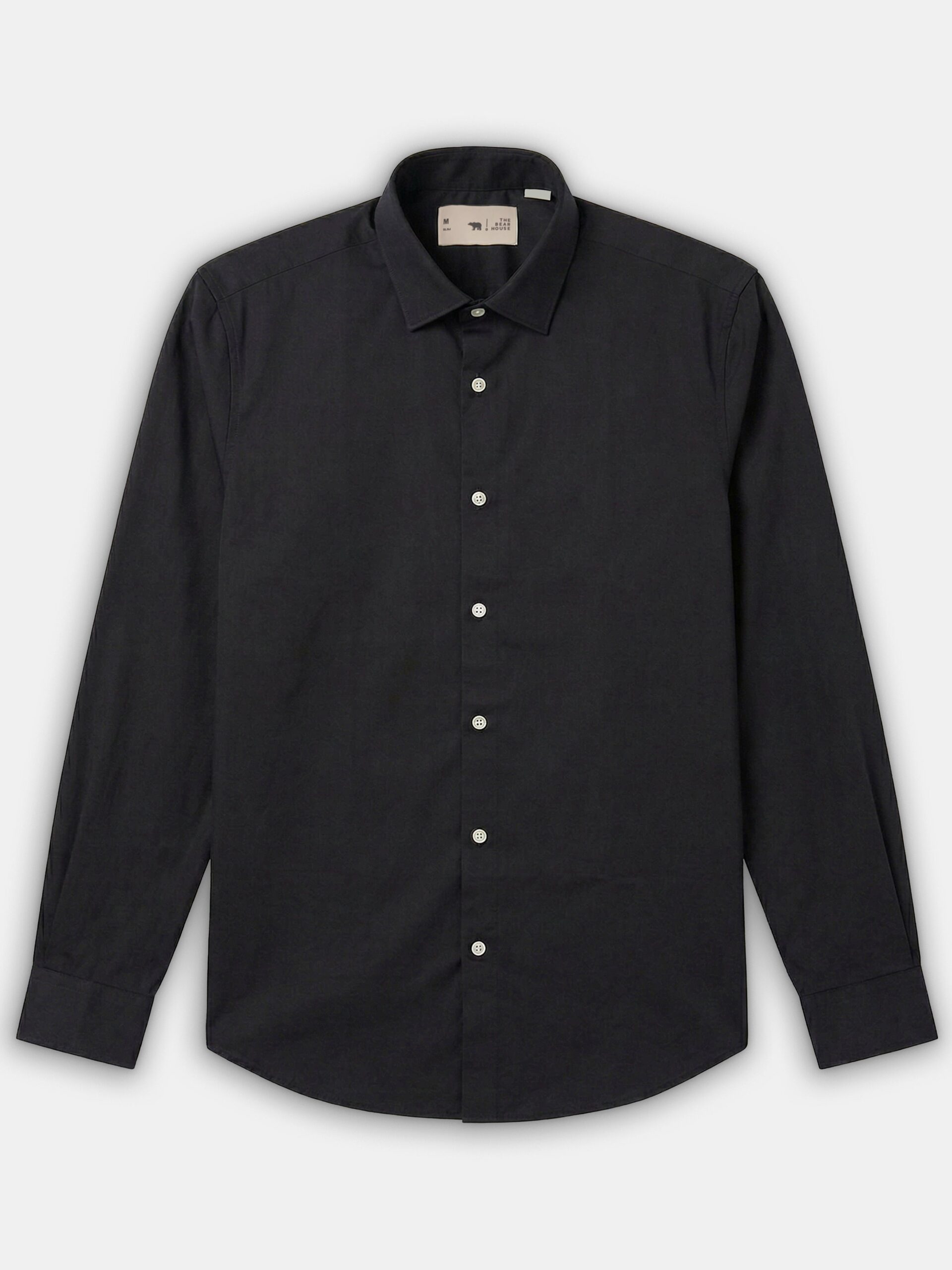 black solid slim fit casual shirt black solid slim fit casual shirt