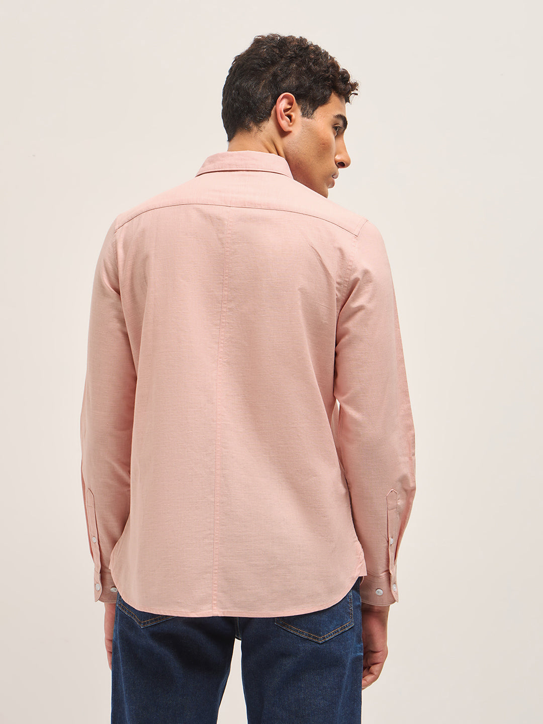 pink cotton linen slim fit solid casual shirt pink cotton linen slim fit solid casual shirt