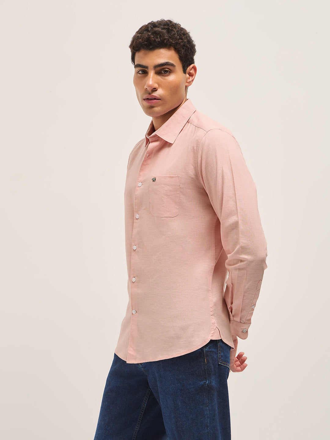pink cotton linen slim fit solid casual shirt pink cotton linen slim fit solid casual shirt