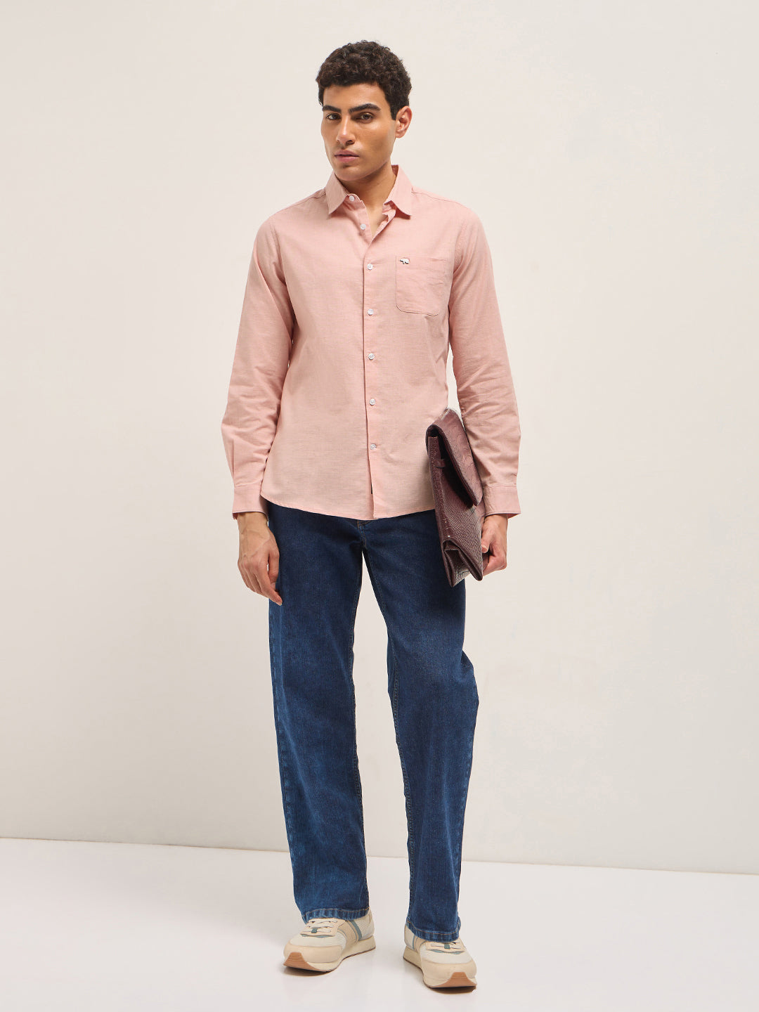 pink cotton linen slim fit solid casual shirt pink cotton linen slim fit solid casual shirt