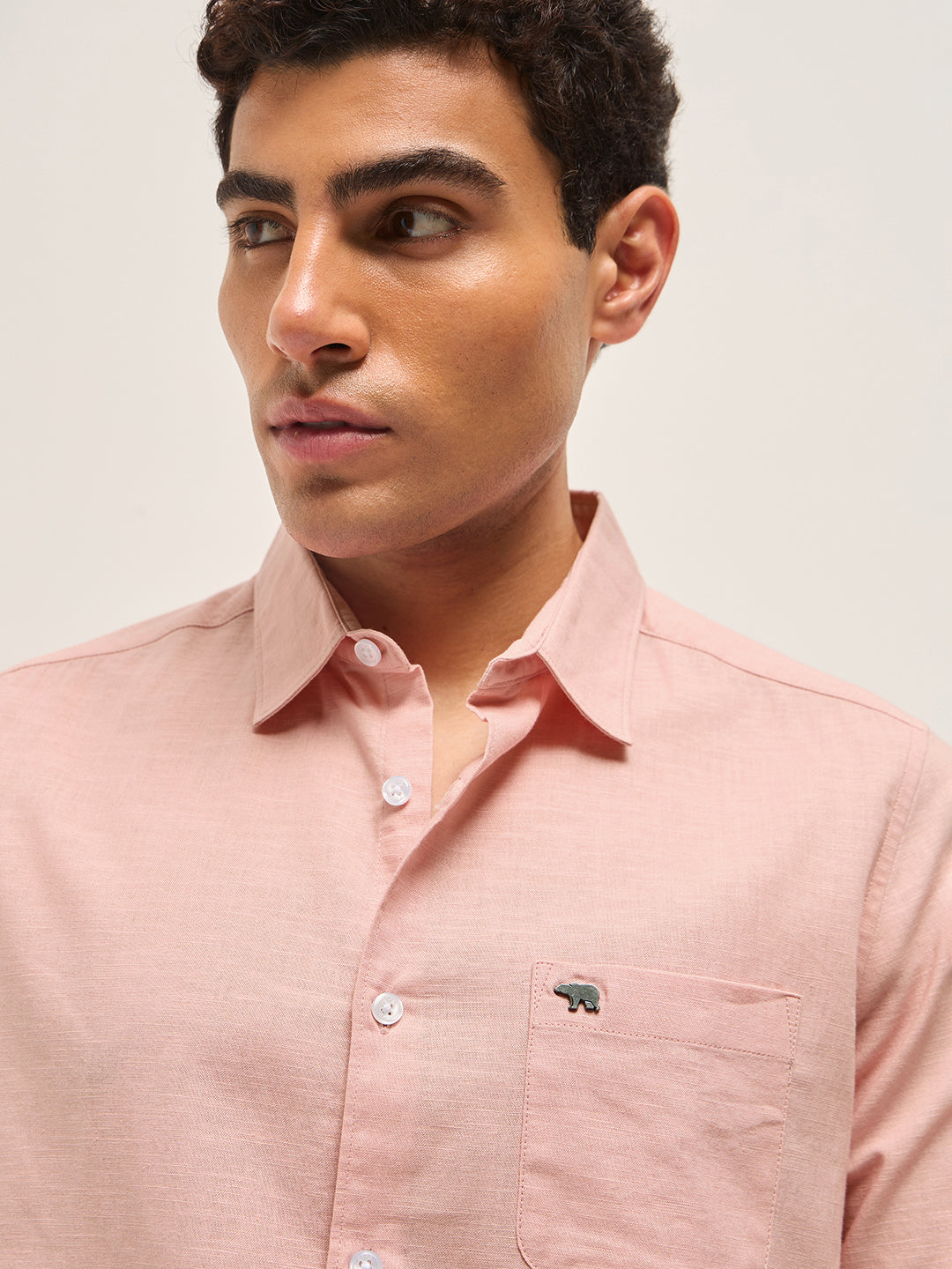 pink cotton linen slim fit solid casual shirt pink cotton linen slim fit solid casual shirt