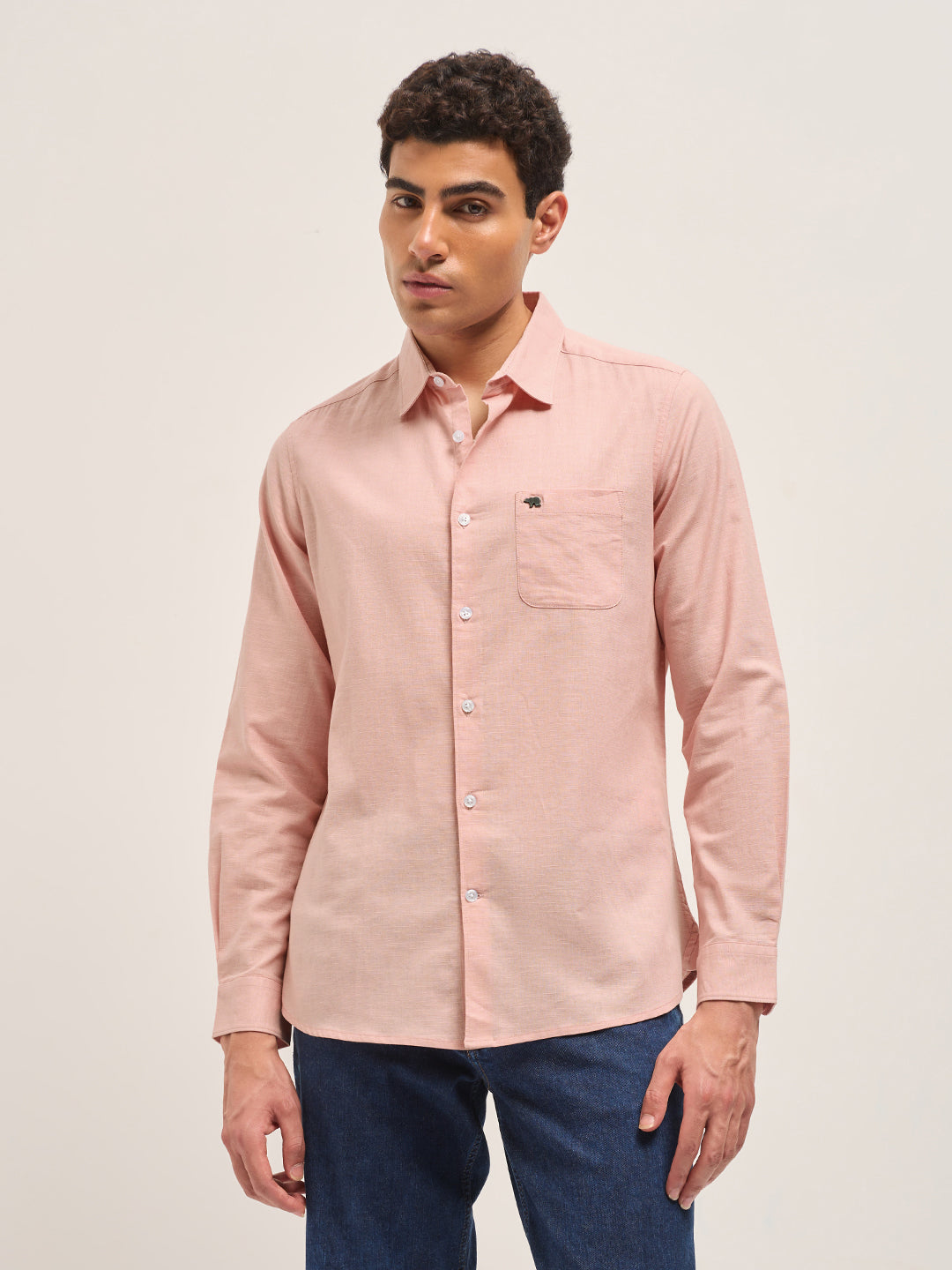 pink cotton linen slim fit solid casual shirt pink cotton linen slim fit solid casual shirt