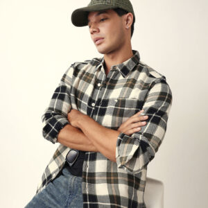 multicolour flannel check slim fit casual shirt