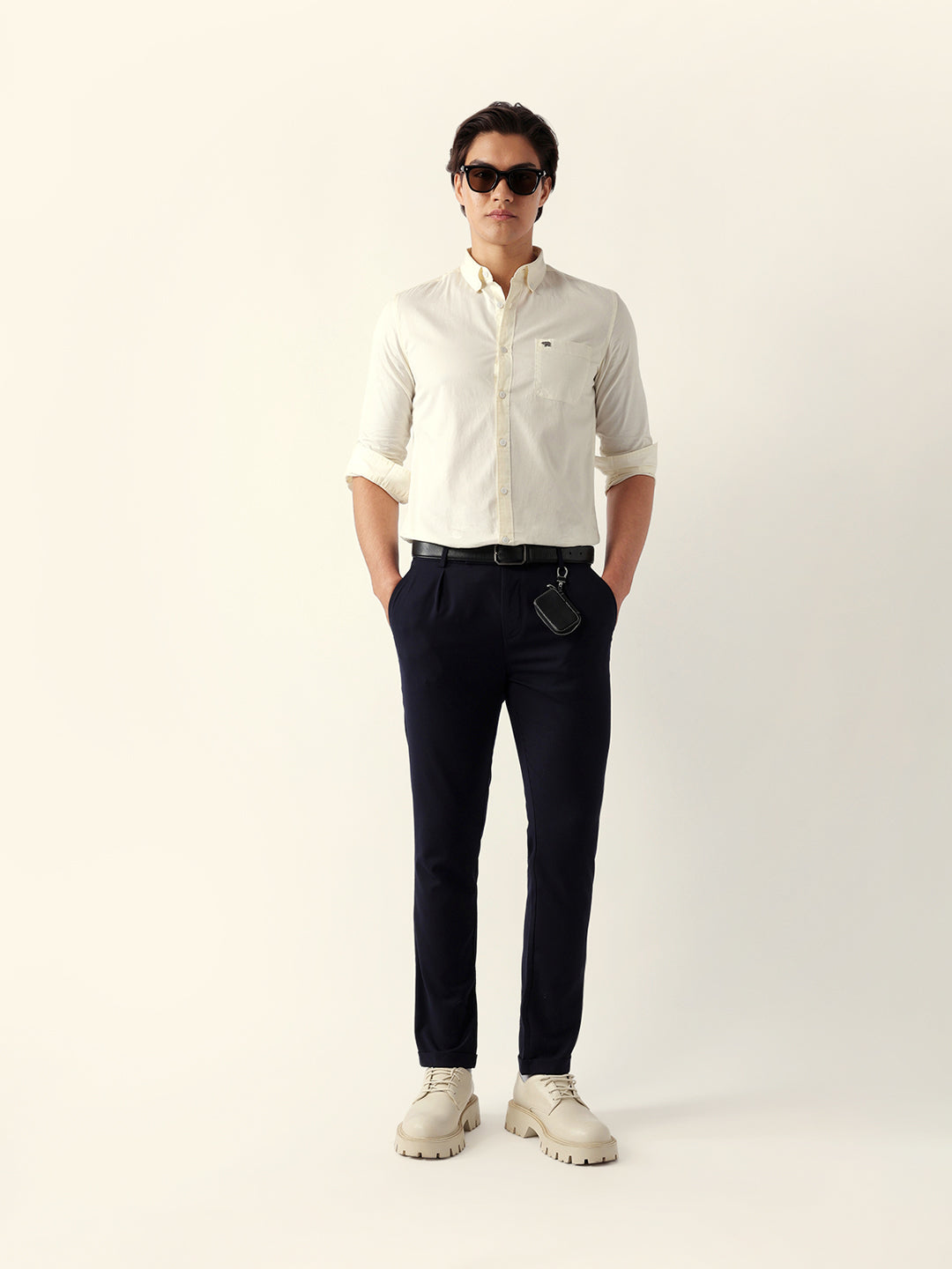 cream solid slim fit cotton casual shirt cream solid slim fit cotton casual shirt
