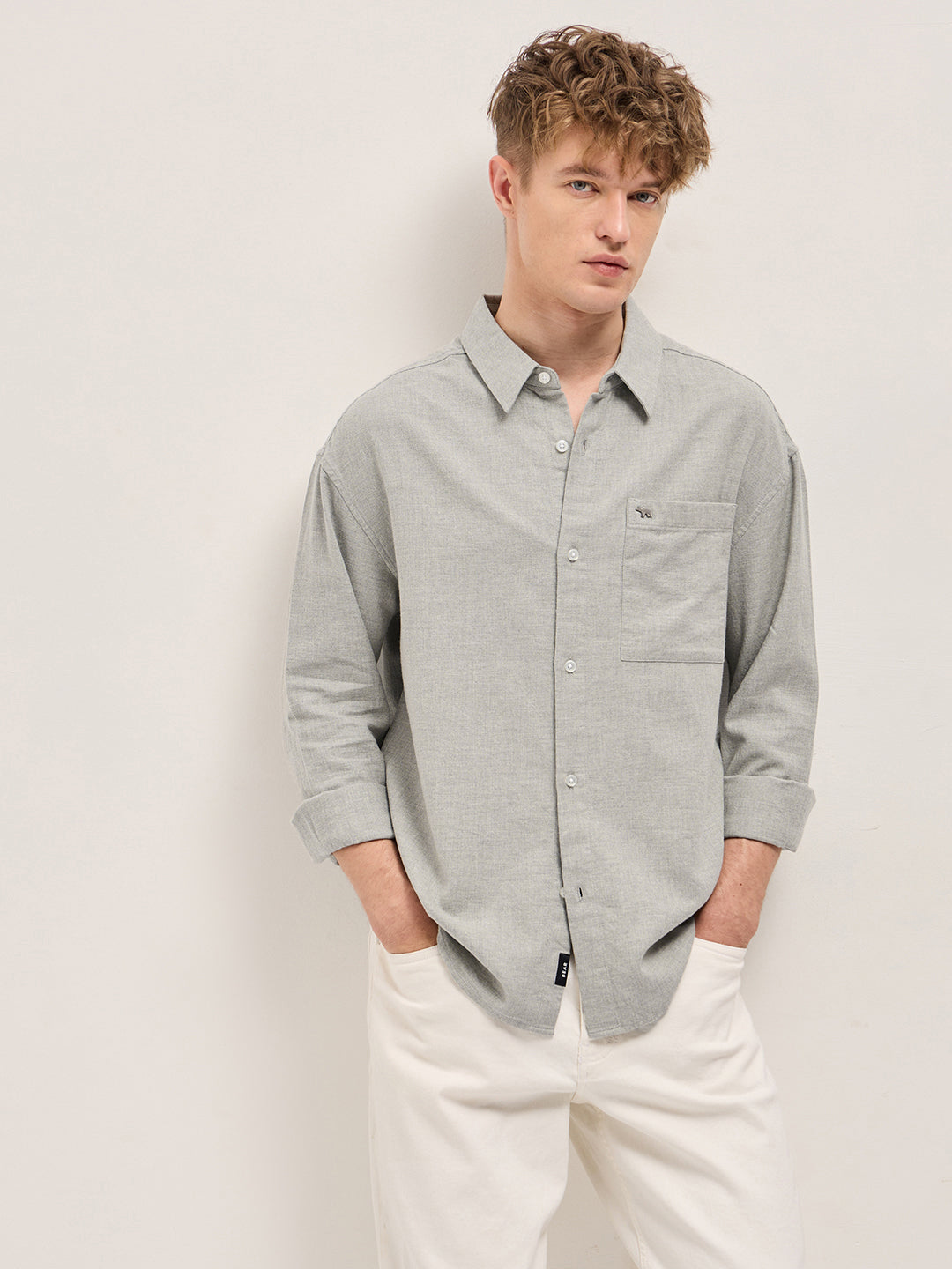 grey relax fit casual shirt grey relax fit casual shirt